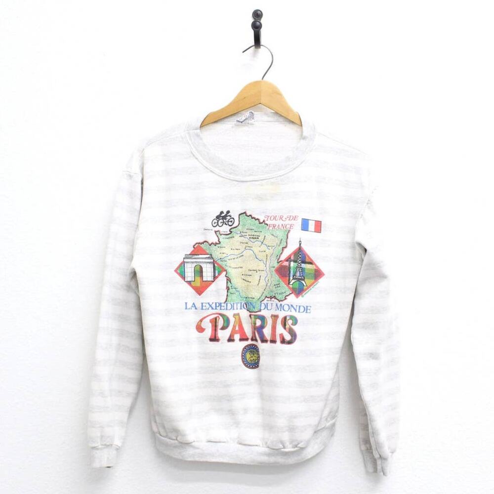 Vintage Cycling Paris France Sweatshirt Medium